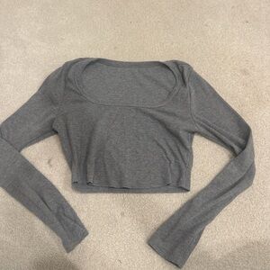 Gray Long Sleeve Women's Top